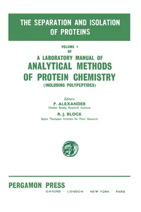 The Separation and Isolation of Proteins_cover