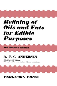 Refining of Oils and Fats for Edible Purposes_cover