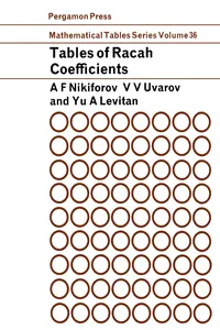 Tables of Racah Coefficients_cover