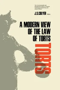 A Modern View of the Law of Torts_cover