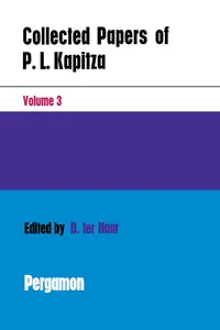 Collected Papers of P.L. Kapitza_cover