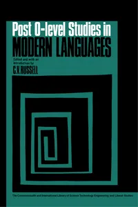 Post-O-Level Studies in Modern Languages_cover