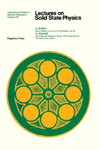 Lectures on Solid State Physics_cover