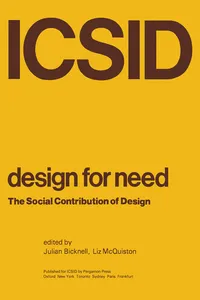 Design for Need, The Social Contribution of Design_cover