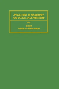 Applications of Holography and Optical Data Processing_cover