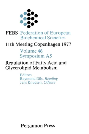 Regulation of Fatty Acid and Glycerolipid Metabolism