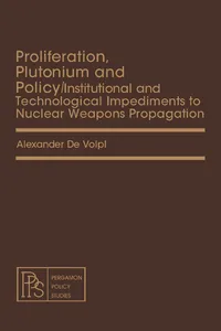 Proliferation, Plutonium and Policy_cover