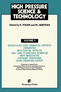 Molecular and Chemical Physics, Chemistry, Biological Effects, Geo and Planetary Sciences, New Resources, Dynamic Pressures, High Pressure Safety_cover