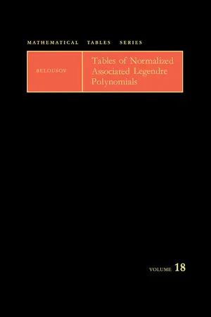 Tables of Normalized Associated Legendre Polynomials