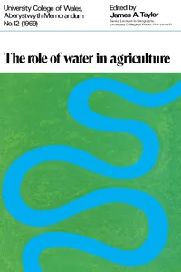 The Role of Water in Agriculture_cover