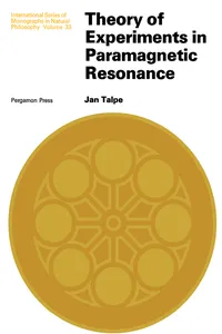 Theory of Experiments in Paramagnetic Resonance_cover