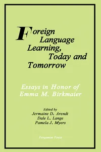 Foreign Language Learning, Today and Tomorrow_cover