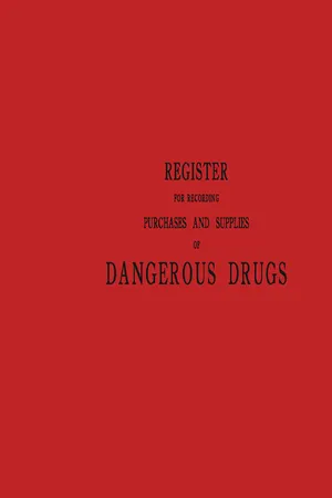 Register for Recording Purchases and Supplies of Dangerous Drugs