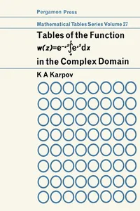 Tables of the Function w- e-z2 ? ex2 dx_cover