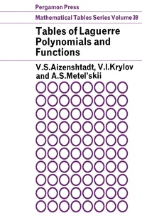 Tables of Laguerre Polynomials and Functions_cover