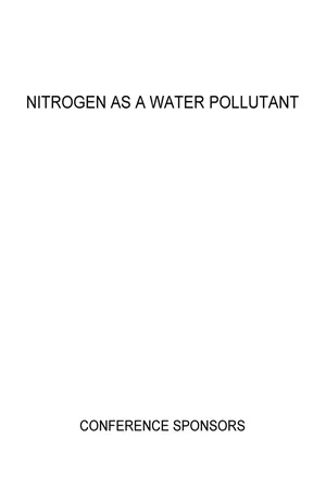 Proceedings of the Conference on Nitrogen as a Water Pollutant