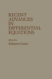 Recent Advances in Differential Equations_cover