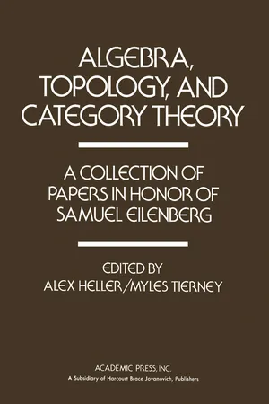 [PDF] Algebra, Topology, and Category Theory de Alex Heller libro ...