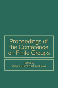 Proceedings of the Conference on Finite Groups_cover