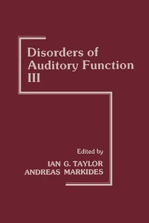 Disorders of Auditory Function