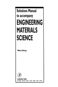 Solutions Manual to accompany Engineering Materials Science_cover