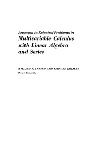 Answers to Selected Problems in Multivariable Calculus with Linear Algebra and Series_cover