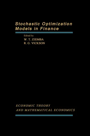 Stochastic Optimization Models in Finance