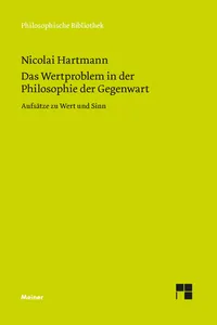 Das Wertproblem in der Philosophie der Gegenwart_cover