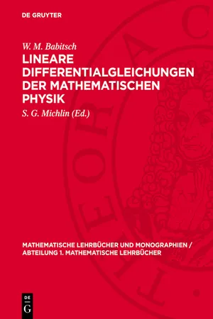 Lineare Differentialgleichungen der mathematischen Physik