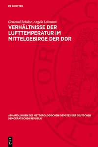 Verhältnisse der Lufttemperatur im Mittelgebirge der DDR_cover