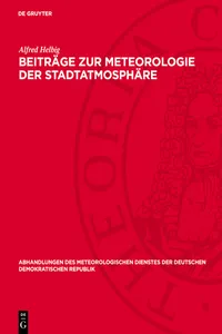 Beiträge zur Meteorologie der Stadtatmosphäre_cover