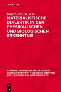 Materialistische Dialektik in der physikalischen und biologischen Erkenntnis_cover