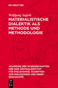 Materialistische Dialektik als Methode und Methodologie_cover