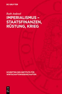 Imperialismus – Staatsfinanzen, Rüstung, Krieg_cover