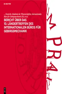 Bericht über das 10. Ländertreffen des Internationalen Büros für Gebirgsmechanik_cover