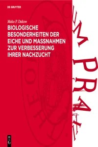 Biologische Besonderheiten der Eiche und Massnahmen zur Verbesserung ihrer Nachzucht_cover