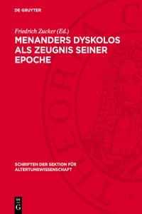 Menanders Dyskolos als Zeugnis seiner Epoche_cover