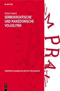 Serbokroatische und Makedonische Volkslyrik_cover