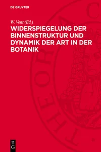 Widerspiegelung der Binnenstruktur und Dynamik der Art in der Botanik_cover