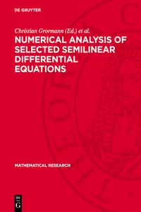 Numerical Analysis of Selected Semilinear Differential Equations_cover