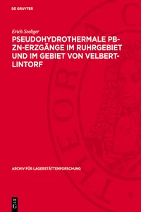 Pseudohydrothermale Pb-Zn-Erzgänge im Ruhrgebiet und im Gebiet von Velbert-Lintorf_cover