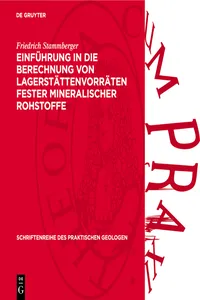 Einführung in die Berechnung von Lagerstättenvorräten fester mineralischer Rohstoffe_cover