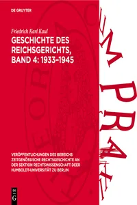 Geschichte des Reichsgerichts, Band 4: 1933–1945_cover