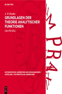 Grundlagen der Theorie analytischer Funktionen_cover