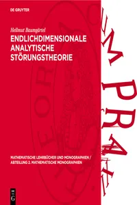 Endlichdimensionale analytische Störungstheorie_cover