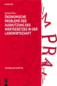 Ökonomische Probleme der Ausnutzung des Wertgesetzes in der Landwirtschaft_cover