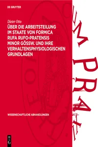 Über die Arbeitsteilung im Staate von Formica rufa rufo-pratensis minor GÖSSW. und ihre verhaltensphysiologischen Grundlagen_cover