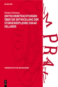 Kritischebetrachtungen über die Entwicklung der Stärkewertlehre Oskar Kellners_cover