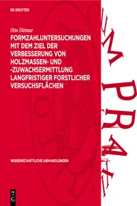 Formzahluntersuchungen mit dem Ziel der Verbesserung von Holzmassen- und -zuwachsermittlung langfristiger forstlicher Versuchsflächen_cover