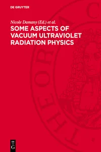 Some aspects of vacuum ultraviolet radiation physics_cover